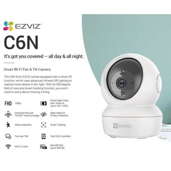 Hikvision EZVIZ CS-C6N (4mm) (2.0MP) Wi-Fi PT IP Camera - Image 2